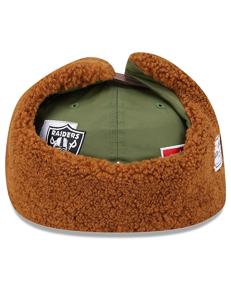 New Era x Alpha Industries Men's Olive Las Vegas Raiders Dog Ears 59FIFTY Fitted Hat