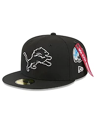 New Era x Alpha Industries Men's Black Detroit Lions 59FIFTY Fitted Hat