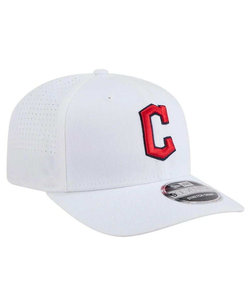 New Era Men's White Cleveland Guardians Coolera 9SEVENTY Adjustable Hat