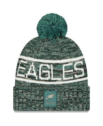 New Era Men's Midnight Green Philadelphia Eagles 2025 Sideline Cold Weather Cuffed Pom with Knit Hat
