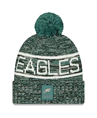 New Era Men's Midnight Green Philadelphia Eagles 2025 Sideline Cold Weather Cuffed Pom with Knit Hat