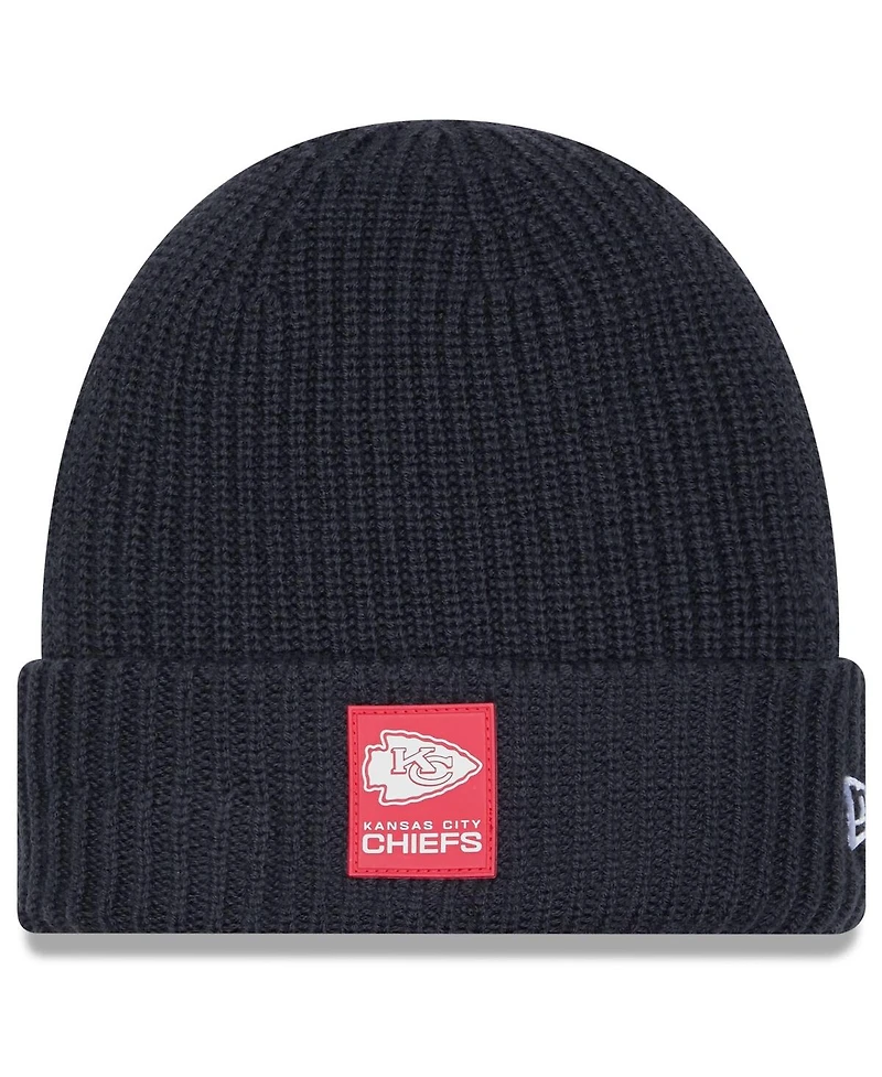 New Era Men's Charcoal Kansas City Chiefs 2025 Sideline Cold Weather Cuffed Knit Hat