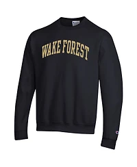 Champion Men's Black Wake Forest Demon Deacons Basic Arch Fleece Pullover Sweatshirt