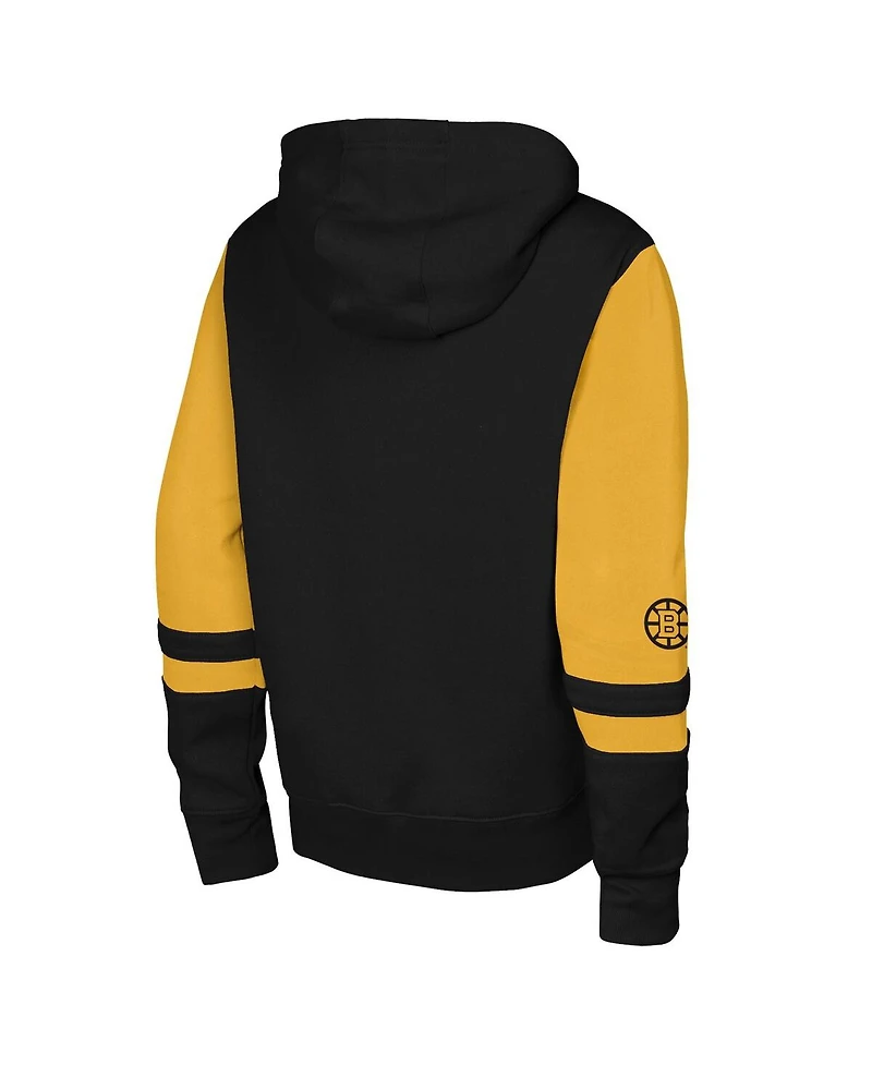 Outerstuff Big Boys and Girls Black Boston Bruins Face Off Full-Zip Hoodie
