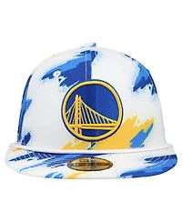 New Era Big Boys and Girls White Golden State Warriors Paint 9FIFTY Snapback Hat