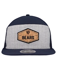 New Era Men's Gray/Navy Chicago Bears Cork Split Panel 9FIFTY Trucker Snapback Hat