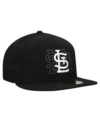 New Era Men's Black St. Louis Cardinals Tri-Hit 59FIFTY Fitted Hat