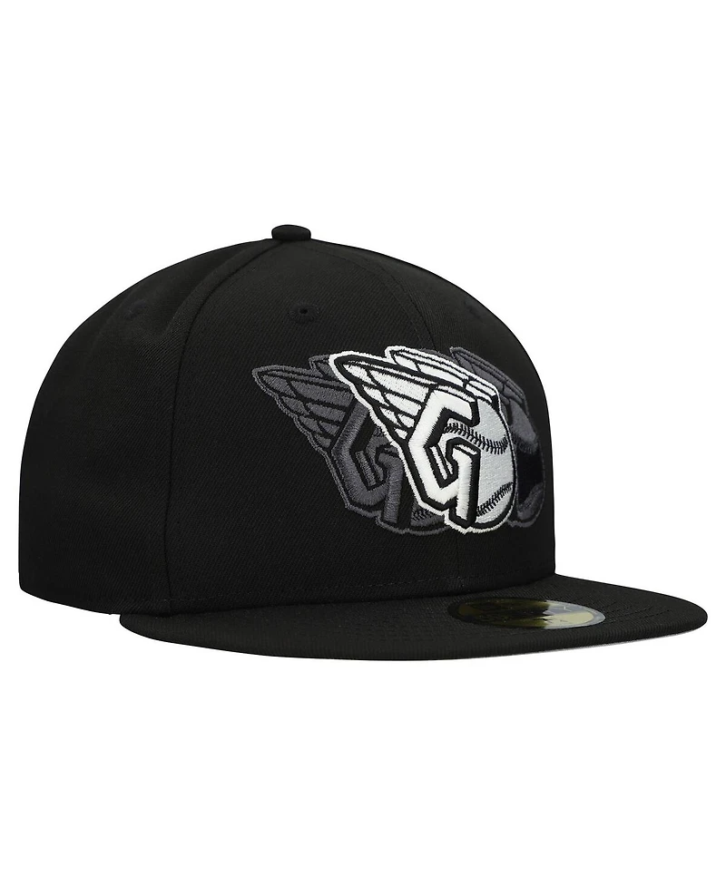 New Era Men's Black Cleveland Guardians Tri-Hit 59FIFTY Fitted Hat