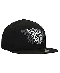 New Era Men's Black Cleveland Guardians Tri-Hit 59FIFTY Fitted Hat