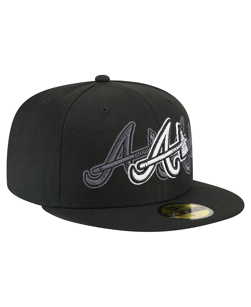New Era Men's Black Atlanta Braves Tri-Hit 59FIFTY Fitted Hat