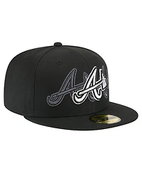New Era Men's Black Atlanta Braves Tri-Hit 59FIFTY Fitted Hat