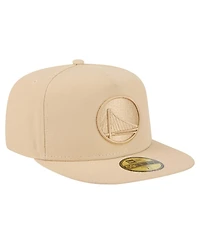 New Era Men's Khaki Golden State Warriors Color Pack A-Frame 59FIFTY Fitted Hat