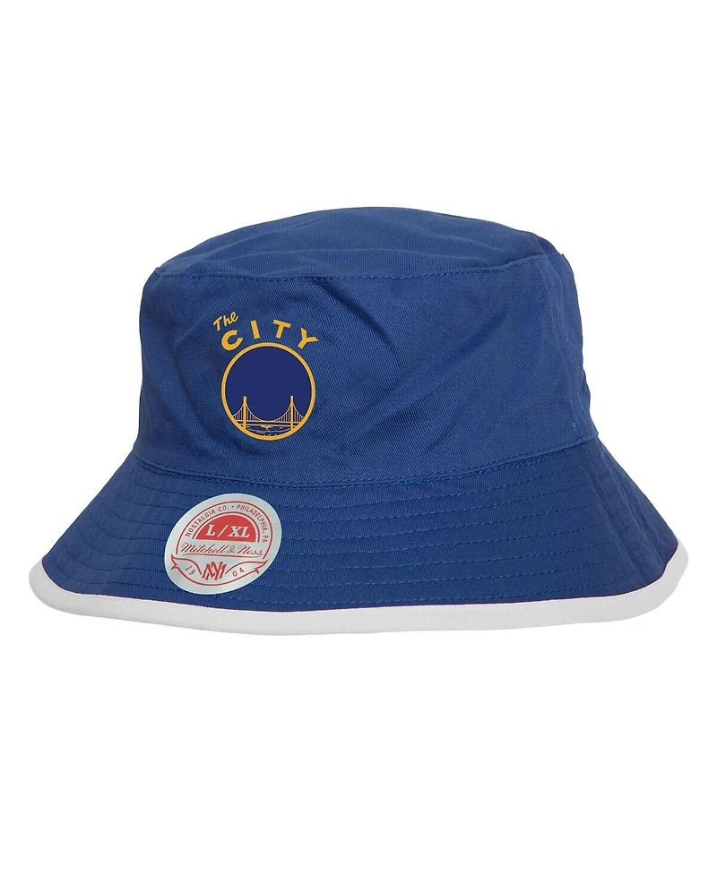 Mitchell & Ness Men's Black/Blue Golden State Warriors Flip It Reversible Bucket Hat