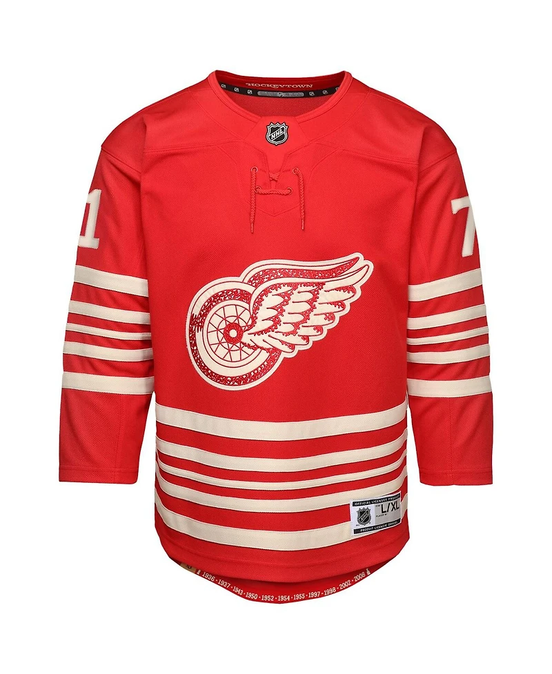Outerstuff Big Boys and Girls Dylan Larkin Red Detroit Wings Centennial Replica Player Jersey