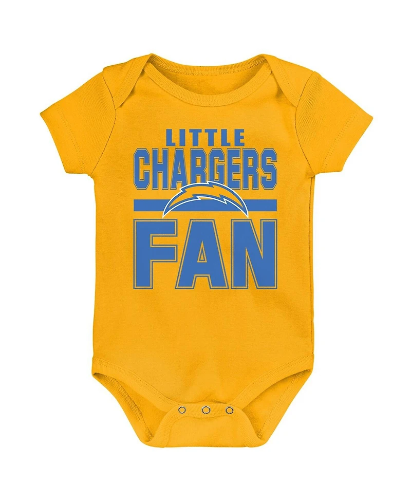 Outerstuff Newborn 3-Piece Los Angeles Chargers Little Tike Bodysuit Set