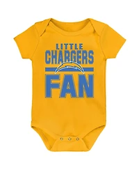 Outerstuff Newborn 3-Piece Los Angeles Chargers Little Tike Bodysuit Set