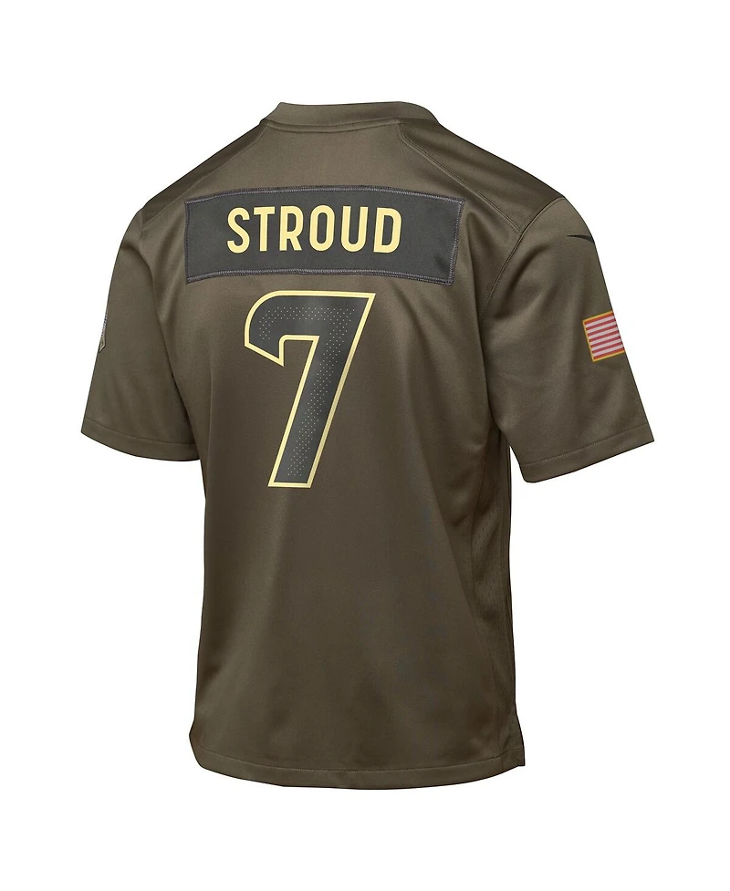 Nike Big Boys and Girls C.j. Stroud Olive Houston Texans 2025 Salute to Service Game Jersey