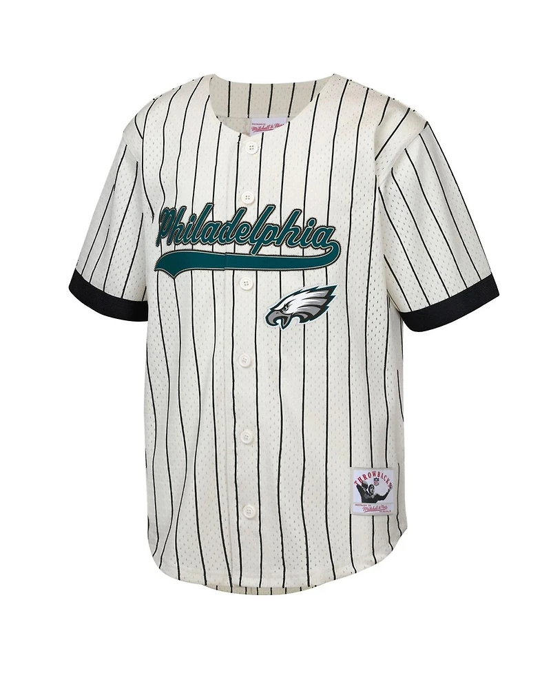 Mitchell & Ness Big Boys and Girls Brian Dawkins Cream Philadelphia Eagles Retired Player Name Number Baseball Jersey