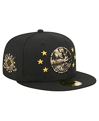 New Era Men's Black York Islanders Military Appreciation Digital Camo Stars 59FIFTY Fitted Hat