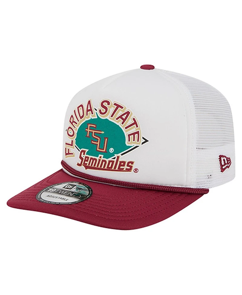 New Era Men's White Florida State Seminoles Diamond 19TWENTY Golfer Adjustable Hat