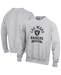 Champion Men's Heather Gray Las Vegas Raiders Reverse Weave Fleece Pullover Sweatshirt