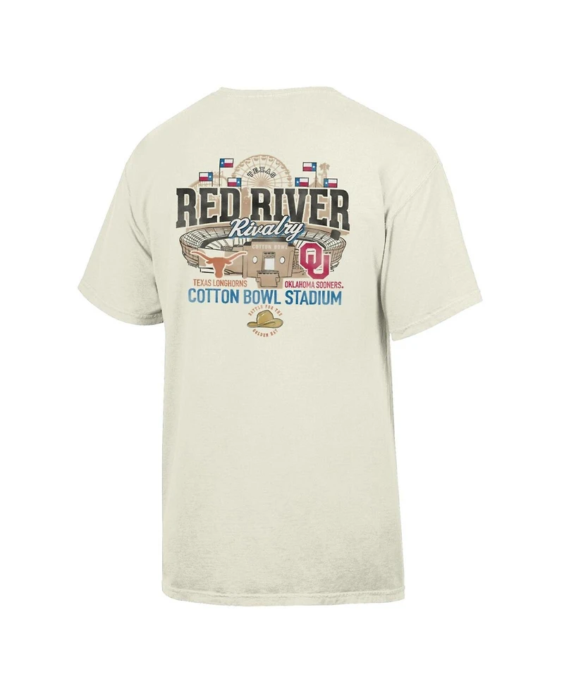 Comfortwash Men's Cream Texas Longhorns vs. Oklahoma Sooners Red River Rivalry Stadium Match Up T-Shirt