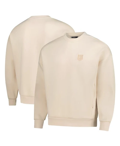 LevelWear Men's and Women's Khaki Usmnt Luxe Signature Tri-Blend Pullover Sweatshirt