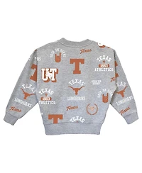 Gameday Couture Big Girls Gray Texas Longhorns Always on Repeat Pullover Sweatshirt