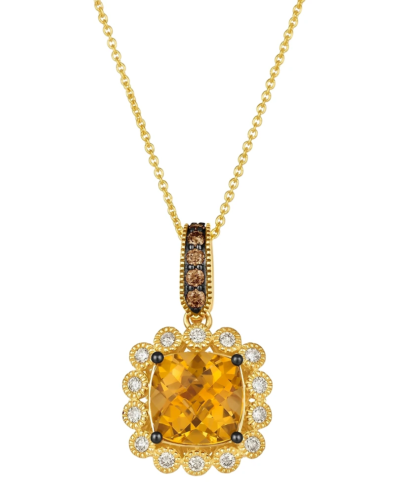 Le Vian Citrine (2.86 ct. t.w.), Nude Diamond (25 ct. t.w.) and Chocolate Diamond Pendant Necklace (0.13 ct. t.w.) in 14K Honey Gold