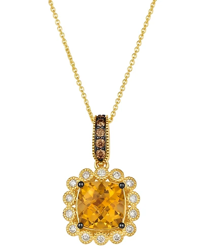 Le Vian Citrine (2.86 ct. t.w.), Nude Diamond (25 ct. t.w.) and Chocolate Diamond Pendant Necklace (0.13 ct. t.w.) in 14K Honey Gold