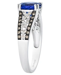 Le Vian Blue Tanzanite (1.90 ct. t.w.), Nude Diamond (.09 ct. t.w.) and Chocolate Diamond Ring (.15 ct. t.w.) in 14K Vanilla Gold
