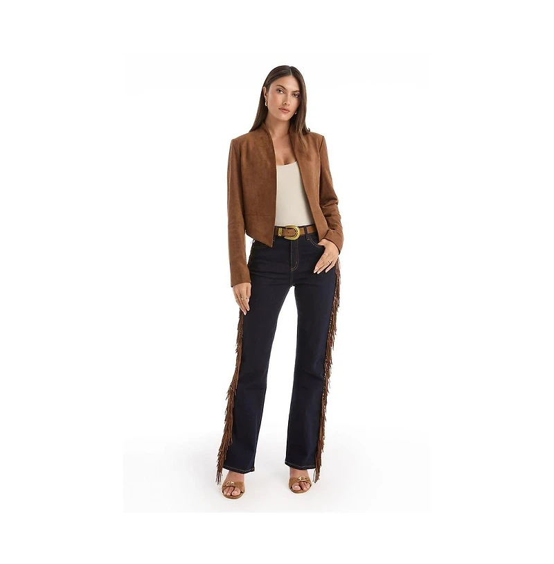 The Noli Shop Women's Ryder Fringe Jean - Indigo