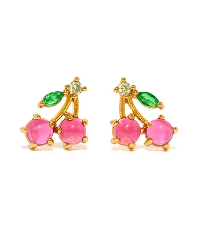 Girls Crew Crystal Gold Plated Cherry Studs