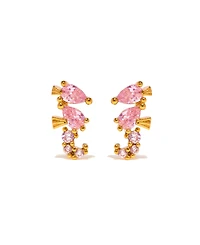 Girls Crew Crystal Gold Plated Sparkling Seahorse Studs