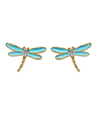 Girls Crew Crystal Dragonfly Gold Plated Studs