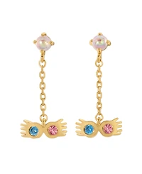Girls Crew Harry Potter Luna Lovegood Crystal Gold Plated Dangle Earrings