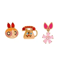 Girls Crew Crystal Enamel The Powerpuff Girls Blossom Gold Plated Stud Set