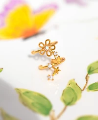 Girls Crew Crystal Flower Lane Cuff Crawler Earrings