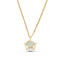 Girls Crew Crystal Star Wars Grogu Gold Plated Necklace