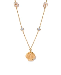 Girls Crew Crystal Hidden Faux Cultivated Pearl Shell Necklace