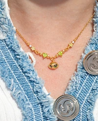 Girls Crew Crystal The Powerpuff Girls Gold Plated Buttercup Necklace