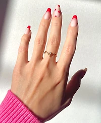 Girls Crew Crystal Gold Plated Wish Granted Rings