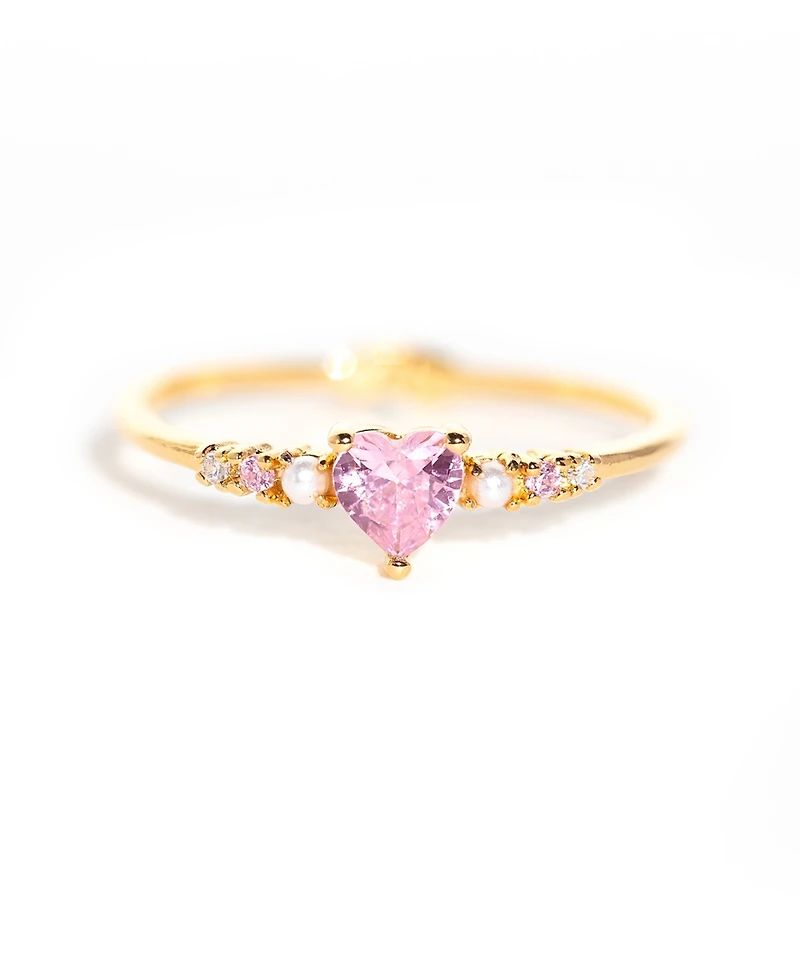 Girls Crew Golf Plated Crystal Heart is Full Rings