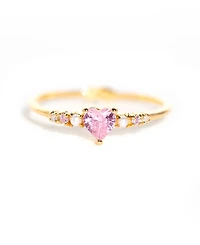 Girls Crew Golf Plated Crystal Heart is Full Rings