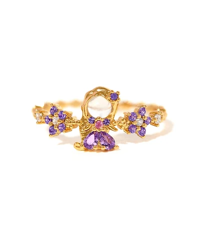 Girls Crew Gold Plated Disney Princess Tangled Rapunzel Crystal Rings