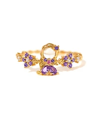 Girls Crew Gold Plated Disney Princess Tangled Rapunzel Crystal Rings