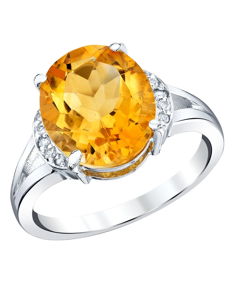 Macy's Citrine (4-1/2 ct. t.w.) and Diamond Accent Ring in Sterling Silver