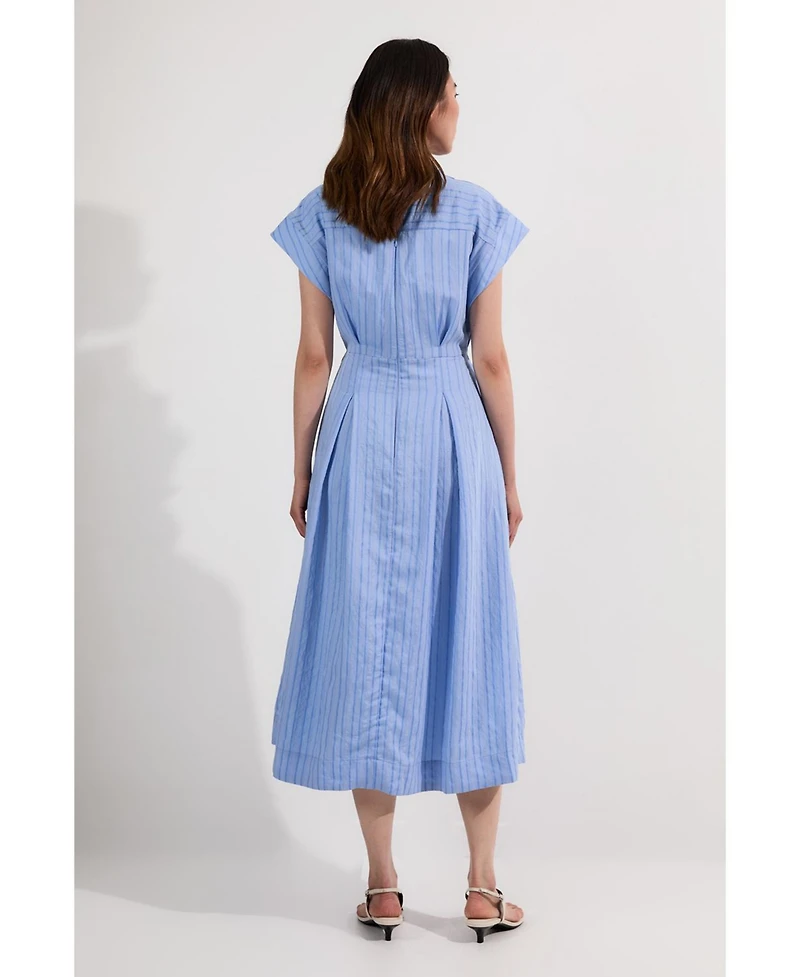 Karen Millen Women's Belted Woven Midi Shirt Dress