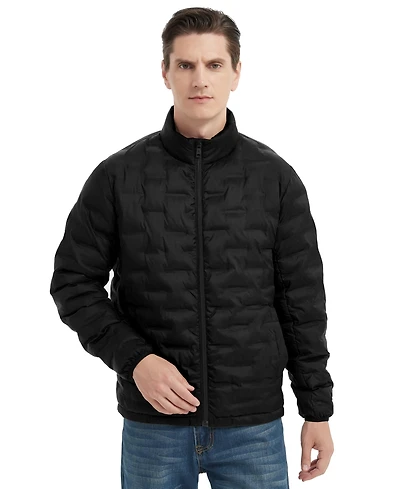 Hawke & Co. Men's Stand Collar Lightweight Warm Cube Jacket