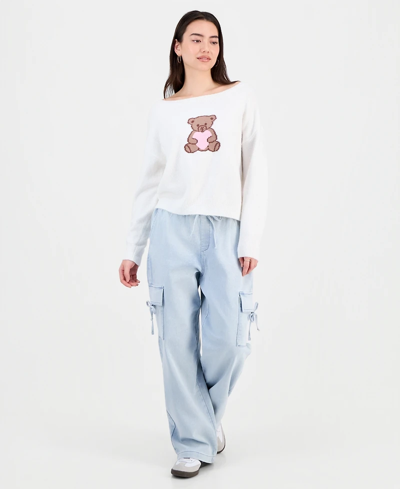 Ultra Flirt Juniors' Graphic Intarsia-Knit Sweater